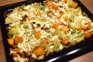 Winterliche Gemüse auf dem Blech mit Feta