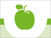 Ein Symbol eines grünen Apfels.