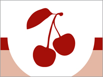 Ein Symbol einer dunkelroten Kirsche.