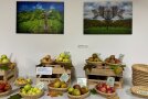 Obstsortenausstellung im Aufbau