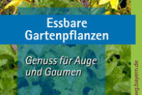 Titelseite Merkblatt Essbare Gartenpflanzen mit gelb blühenden Taglilien.
