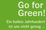Landespflegetage 2019 - Schriftzug Go for Green! Ein halbes Jahrhundert ist uns nicht genug …